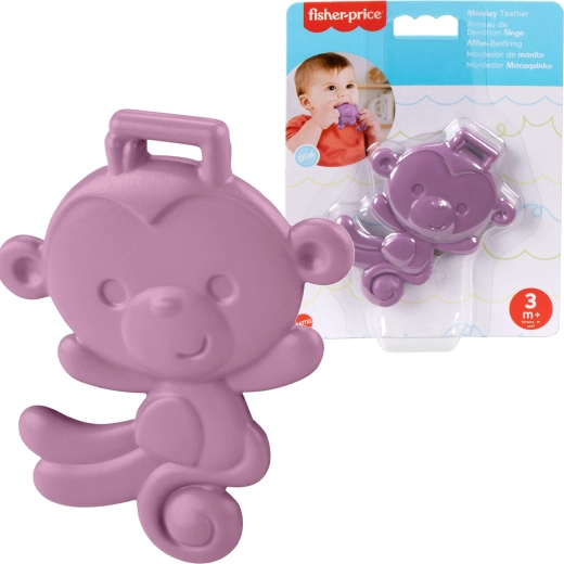 Anneau de dentition violet pour bébé singe FISHER-PRICE