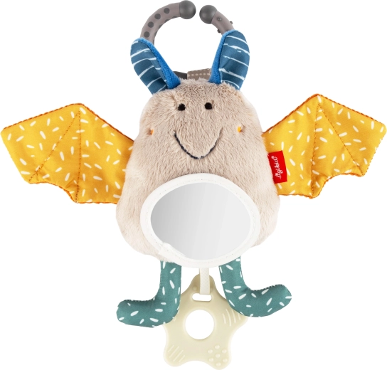 Sigikid jouet d’éveil suspendu chauve-souris avec hochet, anneau de dentition et miroir