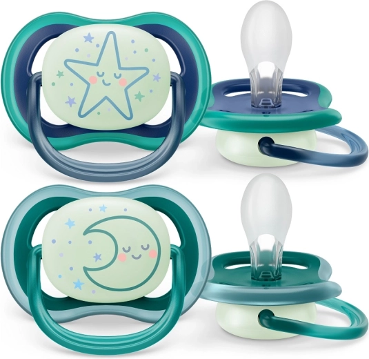 Philips Avent sucette Ultra Air nuit 6–18 mois, pour garçons, 2 pcs