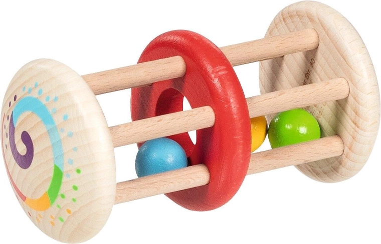 Anneau tactile avec double cage et hochet - 1 pièce