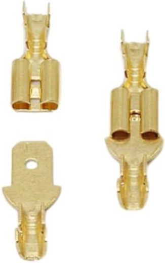 Paire de connecteurs plats automobiles non isolés 4,8 mm avec verrou (mâle + femelle) – lot de 100 paires (200 pièces)