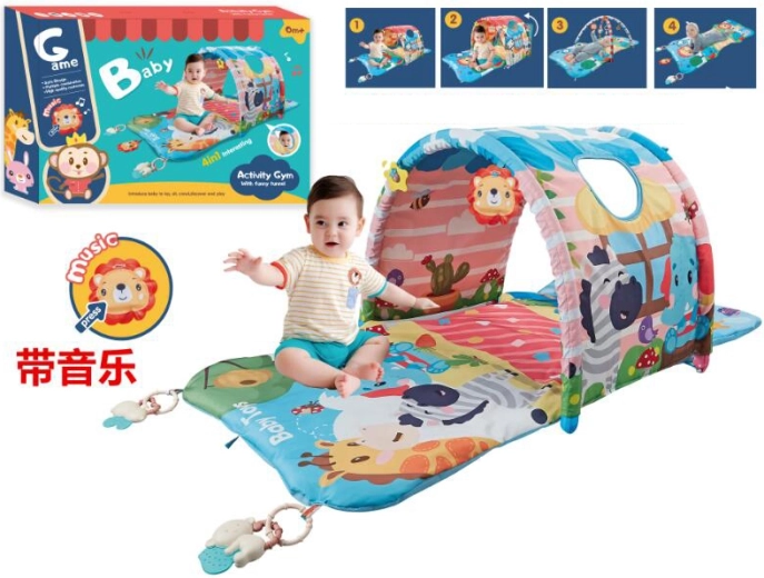 Tapis d’éveil pour enfants avec tunnel 4 en 1