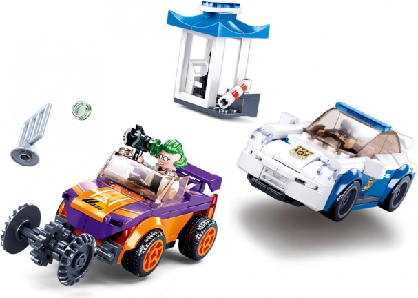 Kit de construction Poursuite policière avec voiture à remontage