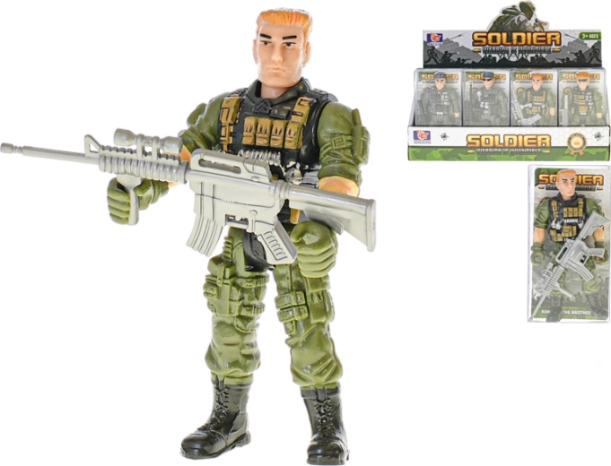 Soldat avec arme 12 cm – figurine articulée, 8 modèles