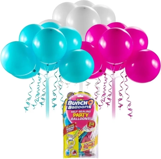 Ballons de fête ZURU – roses, turquoise et blancs, réutilisables