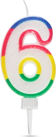 Bougie d’anniversaire chiffre 6