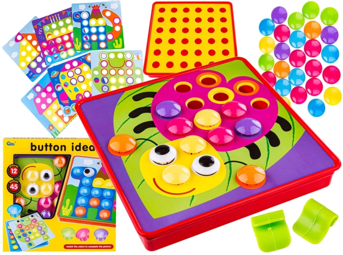 Mosaïque éducative à boutons avec modèles