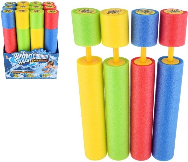 Canon à eau en mousse 40 cm – 4 couleurs (12 pièces en boîte)