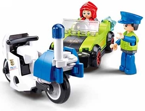 Sluban Metropolis Bandit déguisé en voiture et policier à moto