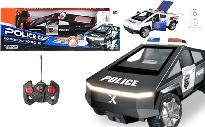 Voiture de police RC futuriste télécommandée