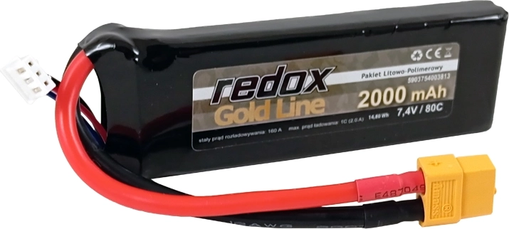 Accumulateur LiPo Redox Gold Line 2000 mAh 7,4 V 80C XT-60