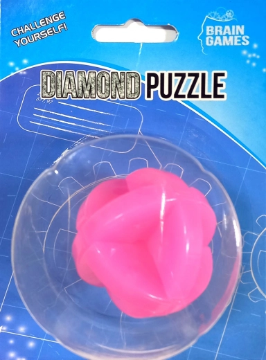 Brain Games diamant/puzzle 5 cm 4 types 4 couleurs sur carte