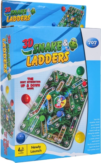 Mini jeu de société Serpents et échelles en 3D