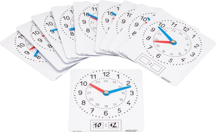 Wissner – lot d’horloges pédagogiques effaçables (10 pièces)