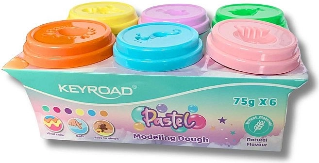 Pâte à modeler Keyroad, 6 couleurs pastel, 450 g