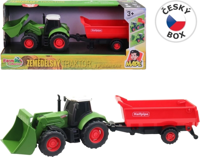 Farm Collection tracteur avec remorque à rétrofriction avec lumière et son 30 cm (1:32)