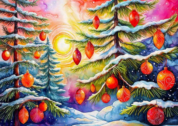 Puzzle Enjoy Lever de soleil de Noël 1000 pièces
