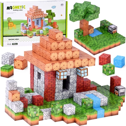 Blocs de construction magnétiques cabane – pixels de construction 312 pièces