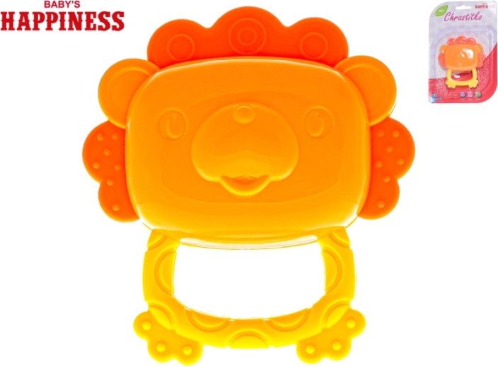 Hochet et anneau de dentition petit lion pour bébés 9 cm