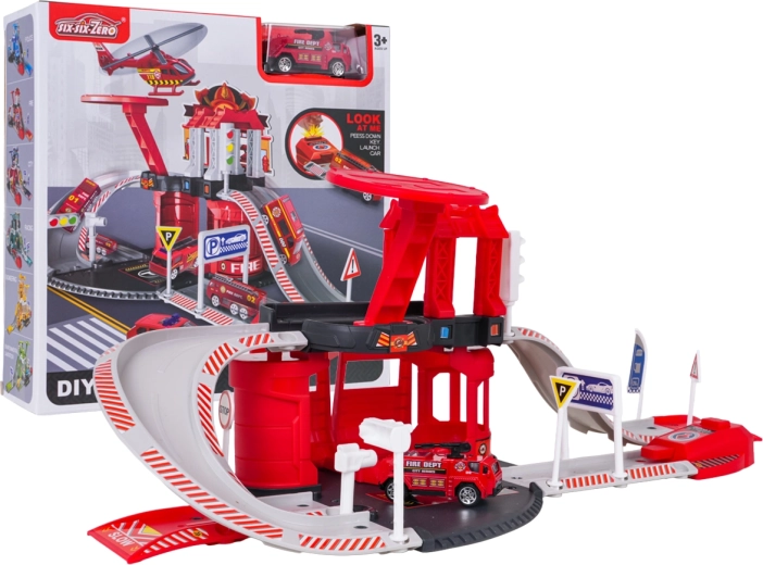 Garage de pompiers avec lanceur