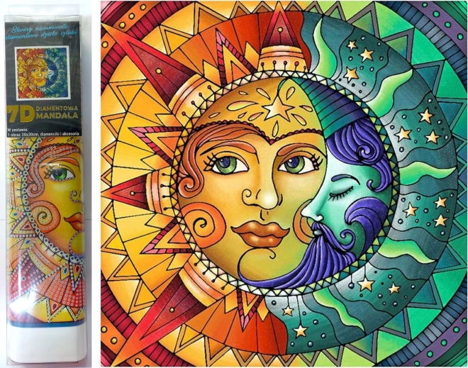 Peinture au diamant 7D Lune et Soleil 30x30 cm