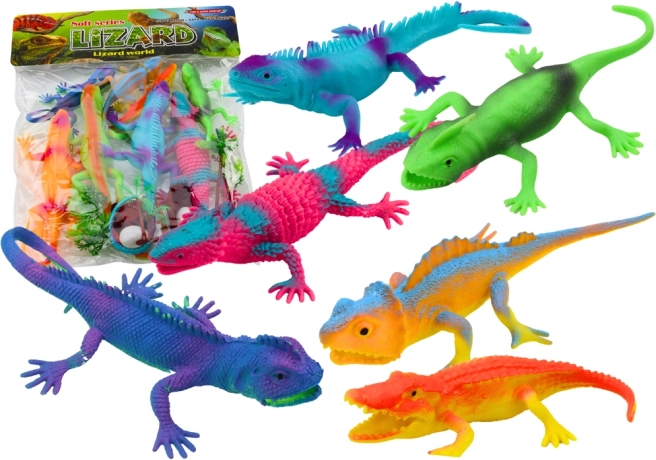 Set de figurines lézards Reptiles colorés 8 pièces