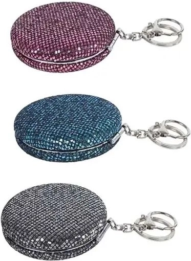 Porte-clés Glamour avec miroir et paillettes