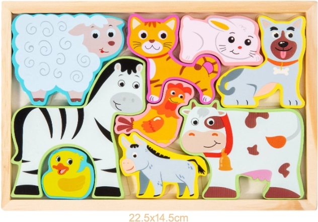 Ferme en bois – puzzle à encastrer pour enfants