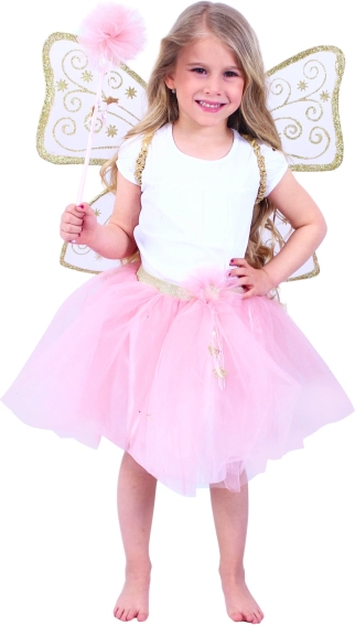 Costume de fée pour enfants avec tutu rose et ailes