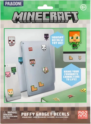 Stickers vinyle 3D puffy Minecraft - 60 pcs