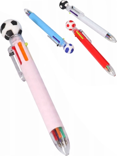 Stylo à bille enfant à six couleurs avec motif football - 1 pièce