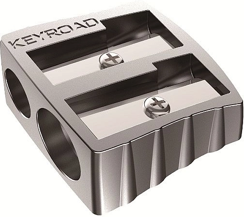 Taille-crayon double métallique Keyroad argenté