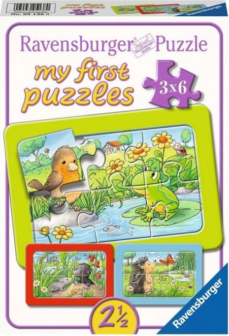 Puzzle Ravensburger Animaux au jardin 3x6 pièces