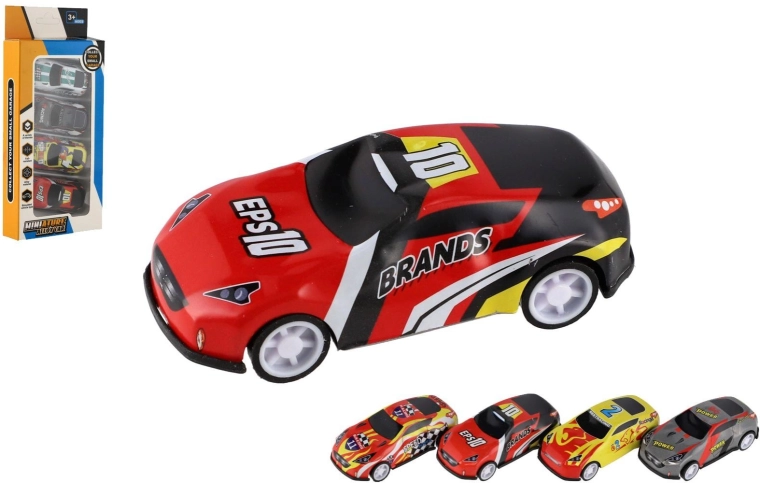 Set de mini voitures de course à roues libres, 4 pcs