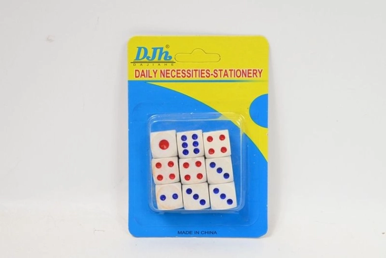 Dés de jeu – lot de 8 pièces rouge-bleu