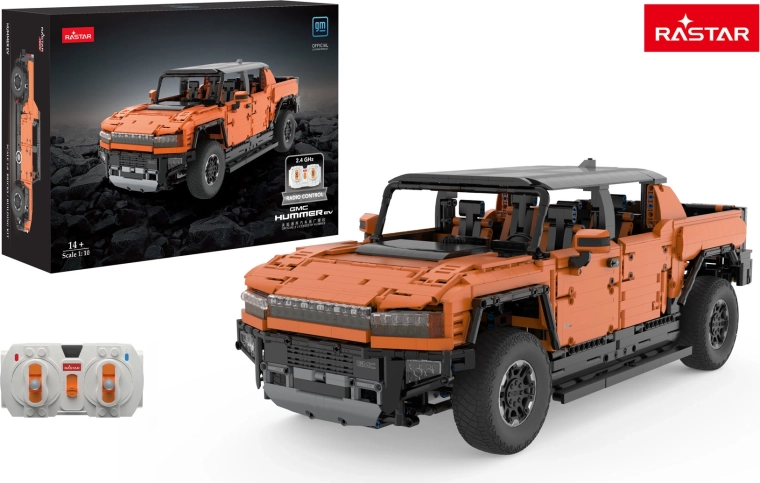 Kit de construction voiture RC Hummer EV 1:10 orange RASTAR