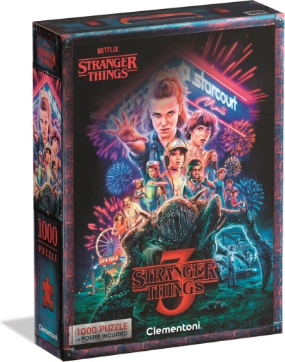 Puzzle 1000 STRANGER THINGS 3 affiche – Netflix, Clementoni