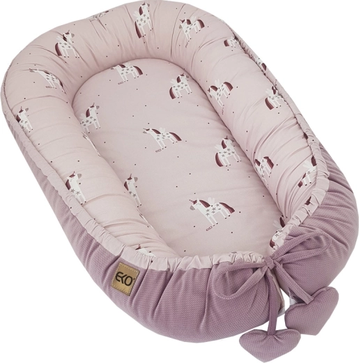 Nid bébé en coton bio Eko velvet Unicorn 90 × 60 cm