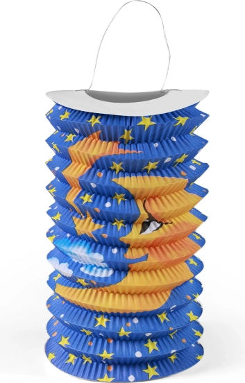 Lampion en papier avec motif de lune 15 cm