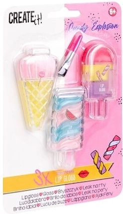 Create it! Coffret de gloss à lèvres en forme de glace – 3 pièces