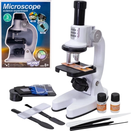 Microscope numérique LED pour enfants Woopie avec grossissement jusqu'à 1200× et adaptateur pour smartphone