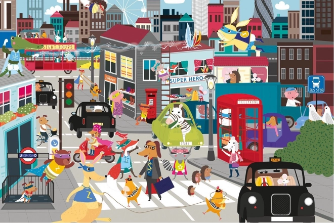 Puzzle pour enfants Superhero City 36 pièces