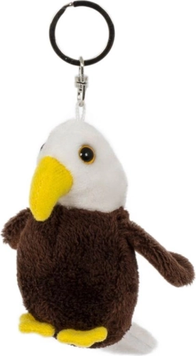 Porte-clés en peluche aigle 9 × 6 cm