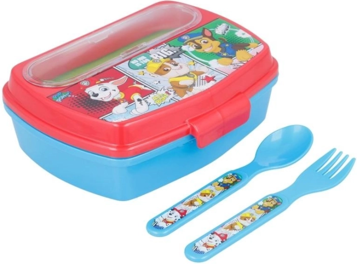 Boîte à goûter avec couverts Pat’ Patrouille