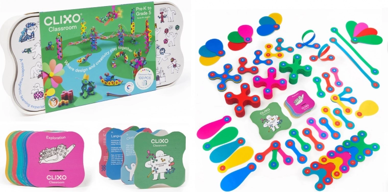 Clixo Classroom ensemble de construction magnétique 100 pièces