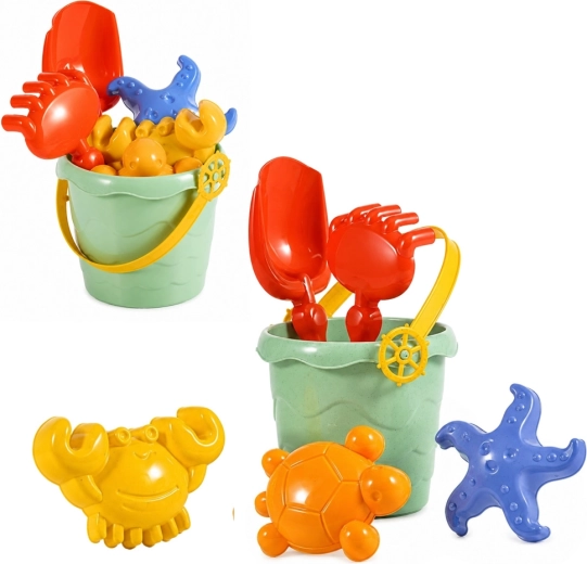 Ensemble de jouets de sable avec seau et moules – 6 pièces