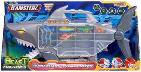 Transporteur de voitures requin TEAMSTERZ avec lumières, sons et rampe
