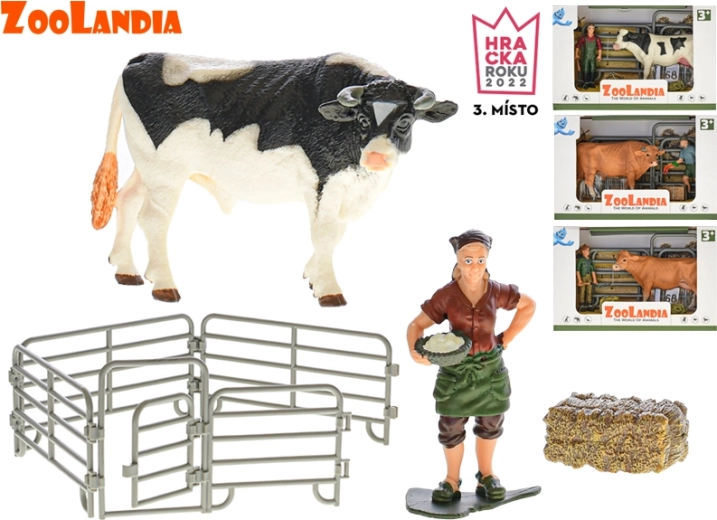 Zoolandia vache avec accessoires – figurine pour la ferme (4 variantes)