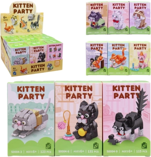 Jeu de construction animaux – set de 9 pcs en présentoir
