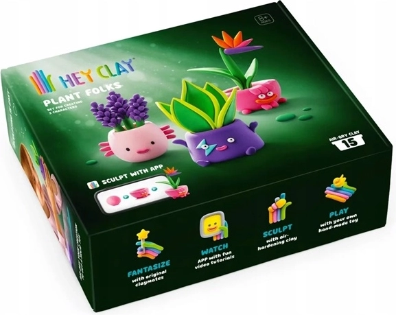 TMT HeyClay pâte à modeler créative pour enfants Zielona ekipa (Bande verte) – pack promotionnel 15 pièces